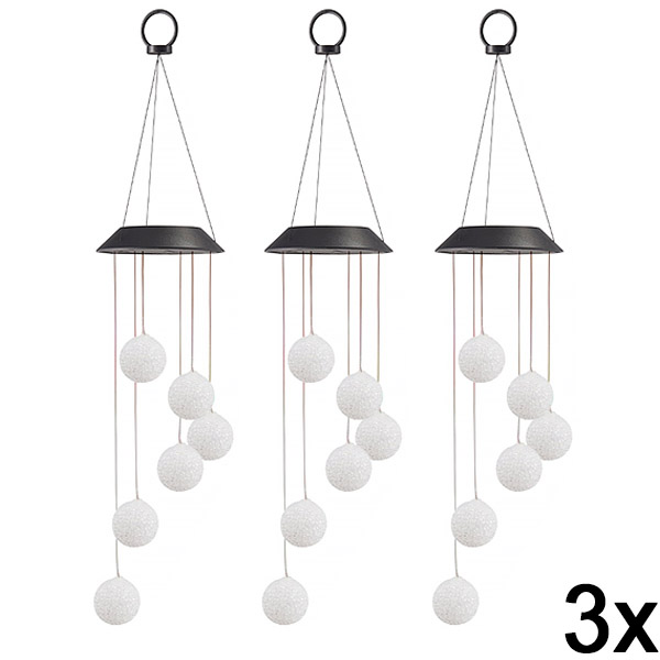 3x Napelemes LED-es függőlámpa | AURAWIND